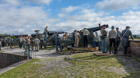 The Battle of Fort Macon is reenacted