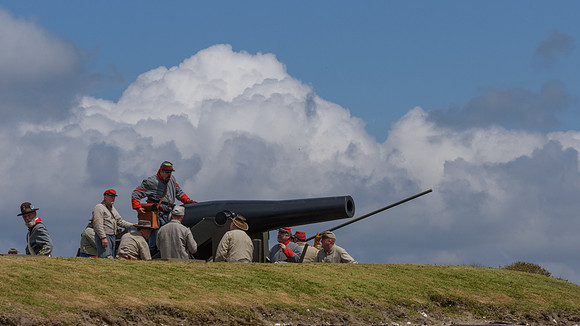 The Battle of Fort Macon is reenacted