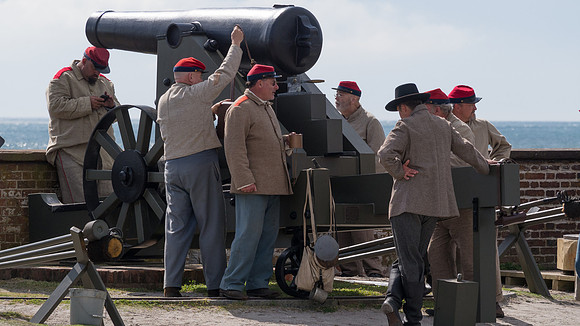 The Battle of Fort Macon is reenacted