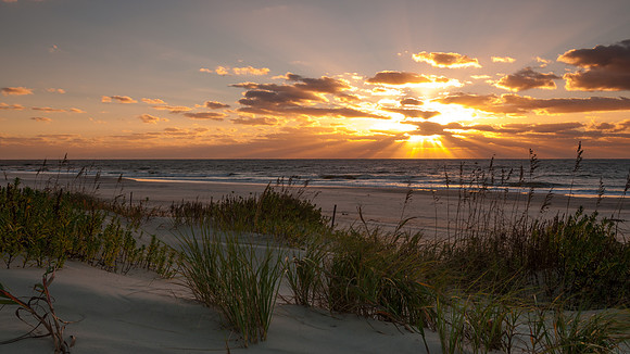 Sunrays and Sea Oats, Ocracoke, NC