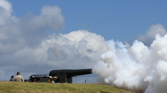 The Battle of Fort Macon is reenacted