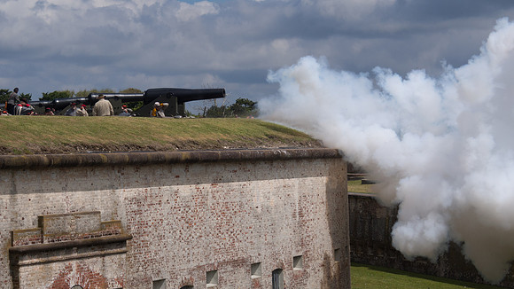 The Battle of Fort Macon is reenacted
