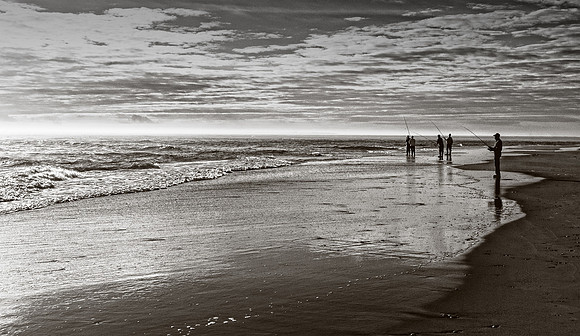 Surf fishermen on Hatteras Island