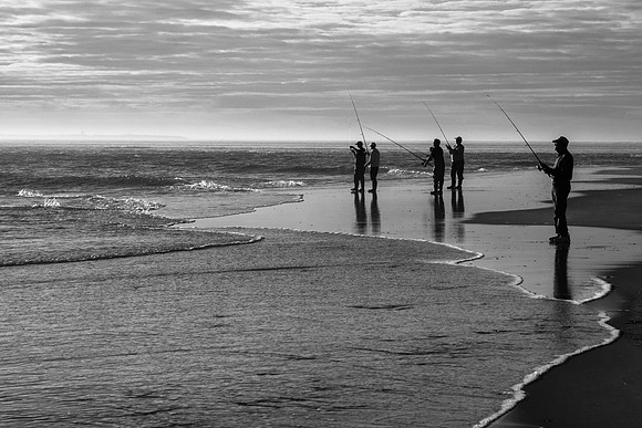 Surf fishermen on Hatteras Island