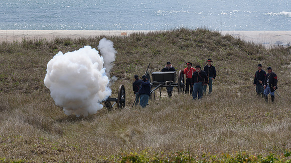 The Battle of Fort Macon is reenacted