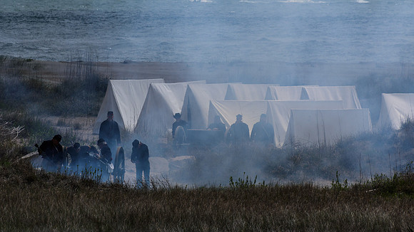 The Battle of Fort Macon is reenacted