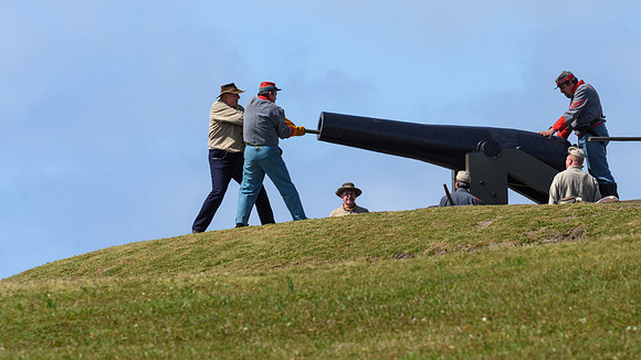 The Battle of Fort Macon is reenacted