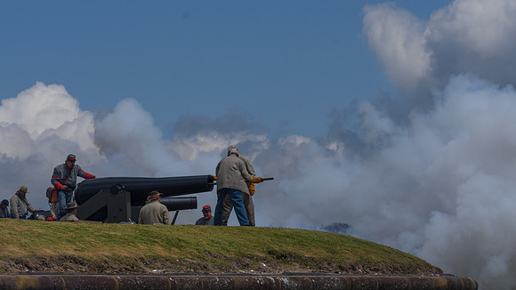 The Battle of Fort Macon is reenacted