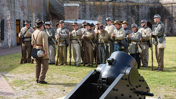 The Battle of Fort Macon is reenacted