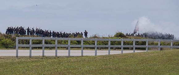 The Battle of Fort Macon is reenacted