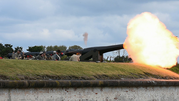 The Battle of Fort Macon is reenacted