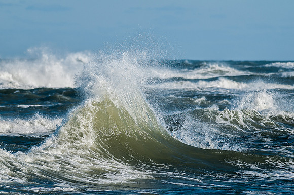 Clapotis Waves at Cape Hatteras Point on a clear day