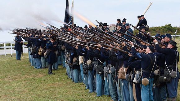 The Battle of Fort Macon is reenacted