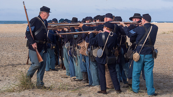 The Battle of Fort Macon is reenacted