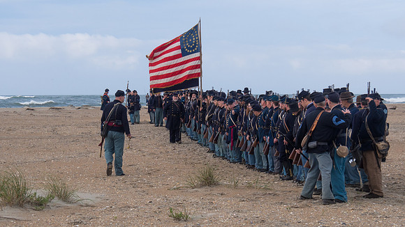 The Battle of Fort Macon is reenacted