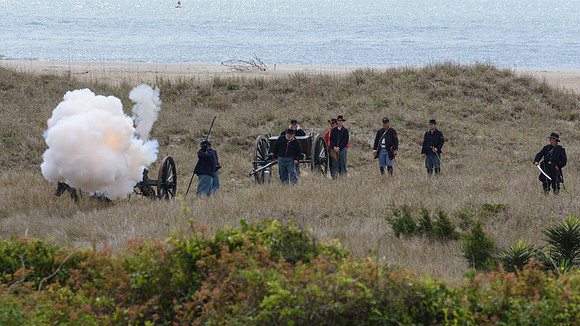 The Battle of Fort Macon is reenacted