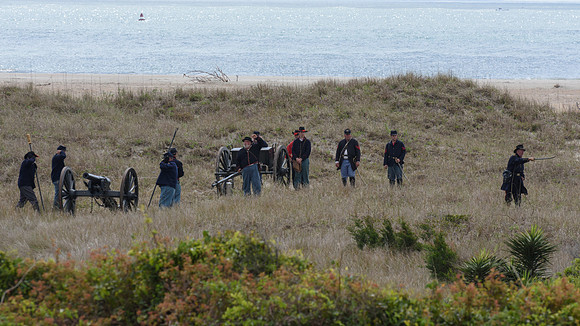 The Battle of Fort Macon is reenacted