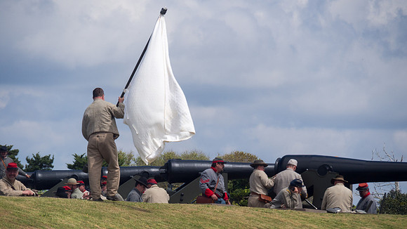 The Battle of Fort Macon is reenacted