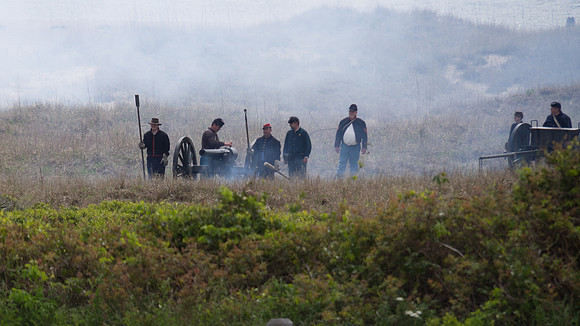 The Battle of Fort Macon is reenacted