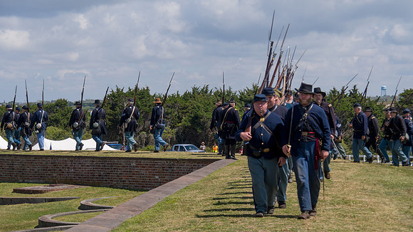 The Battle of Fort Macon is reenacted