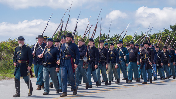 The Battle of Fort Macon is reenacted