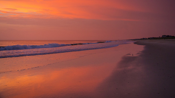 Golden light at sunrise in Duck, NC