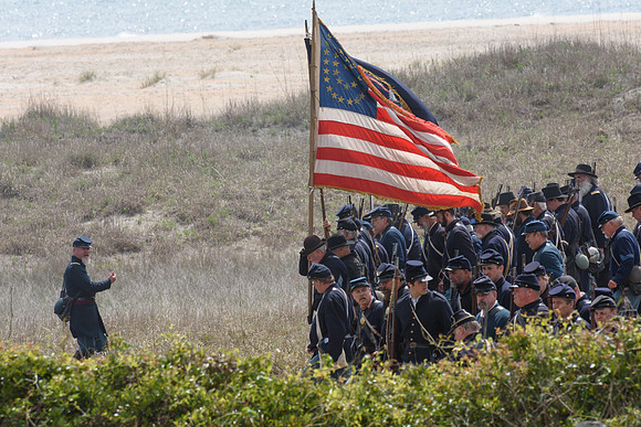 The Battle of Fort Macon is reenacted