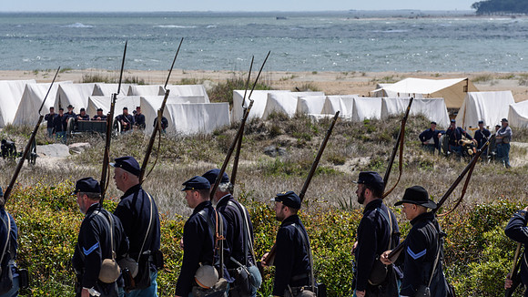 The Battle of Fort Macon is reenacted