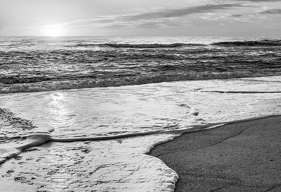 Spectacular Sunrise, Kitty Hawk, NC (B&W)